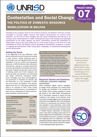 Contestation and Social Change: The Politics of Domestic Resource Mobilization in Bolivia (Project Brief)